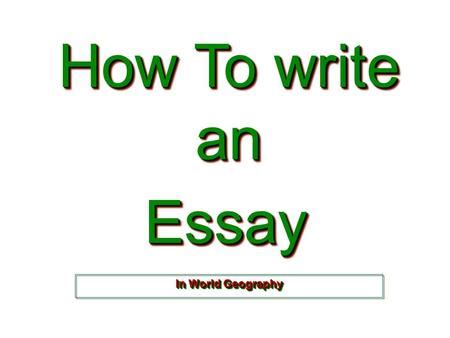 How to make a good essay